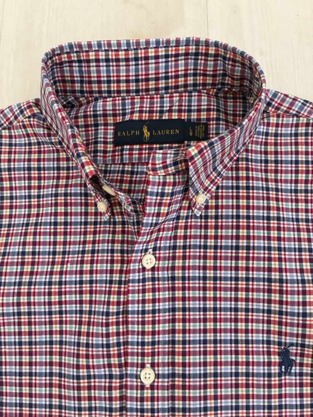 Polo Ralph Lauren Plaid Button Down Shirt Men's Multi Color Long Sleeve Size: L